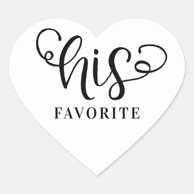 His favourite Wedding  Heart Sticker (Front)