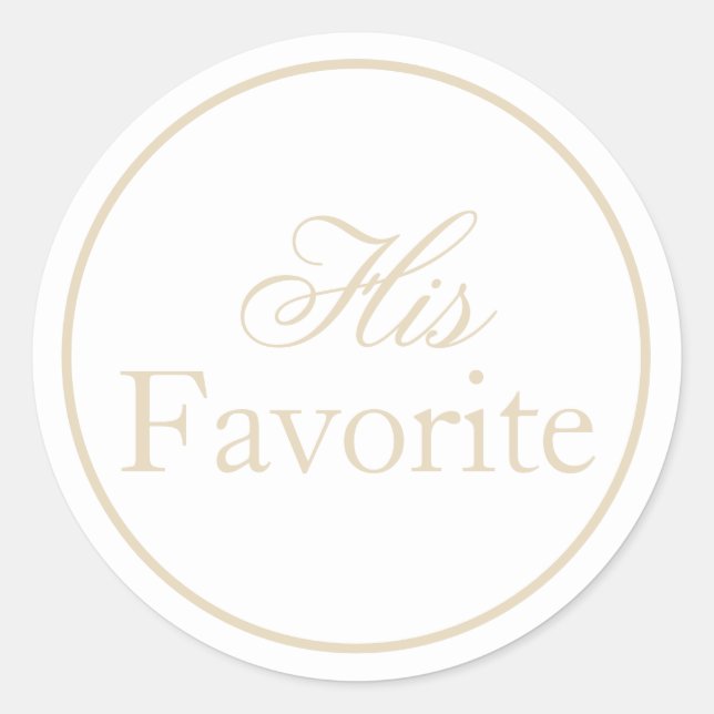 His Favourite Wedding Sticker Beige Ivory Khaki (Front)