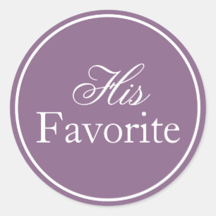 His Favourite Wedding Sticker Lilac Lavender Purpl