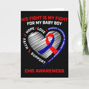 His Fight Baby Boy Son Chd Awareness Heart Disease Card