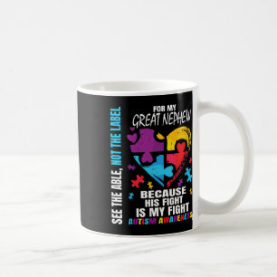 His Fight Blue Great Nephew Autism Awareness Aunt Coffee Mug