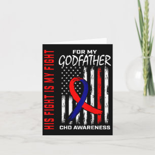His Fight Chd Awareness Godfather American Flag Ba Card