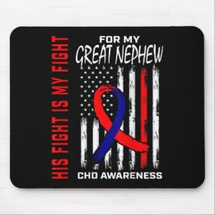 His Fight Chd Awareness Great Nephew Usa Flag Ck G Mouse Pad