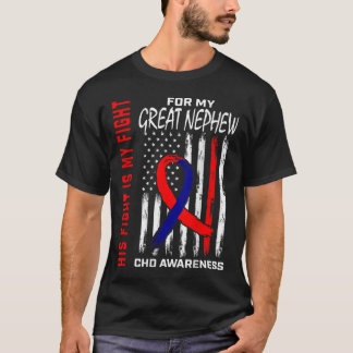 His Fight Chd Awareness Great Nephew Usa Flag Ck G T-Shirt