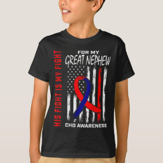 His Fight Chd Awareness Great Nephew Usa Flag Ck G T-Shirt