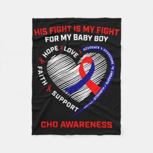 His Fight Is My Fight Baby Boy Chd Awareness Heart Fleece Blanket