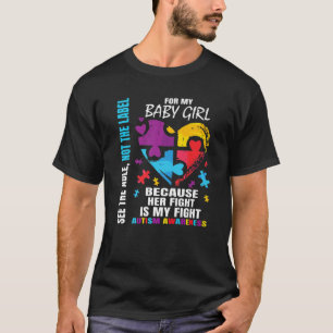 His Fight Is My Fight Blue Baby Boy Son Autism Awa T-Shirt