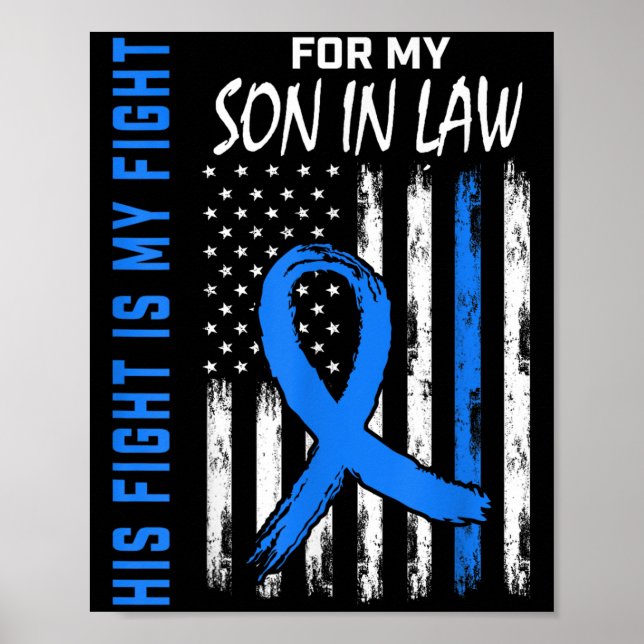 His Fight Is My Fight Diabetes Awareness Shirt Son Poster (Front)