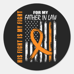 His Fight Is My Fight Grandpa Leukemia Awareness F Classic Round Sticker