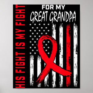 His Fight Is My Fight Great Grandpa Heart Disease Poster
