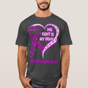 His Fight Is My Fight Ribbon Heart Eosinophilic Di T-Shirt