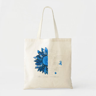 His Fight Is My Fight Sunflower Colon Cancer Aware Tote Bag