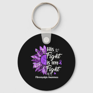 His Fight Is My Fight Sunflower Fibromyalgia Aware Key Ring