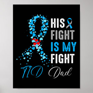 His Fight is My Fight T1D Dad Diabetes Awareness R Poster