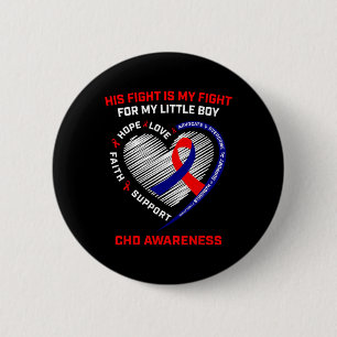 His Fight Little Boy Son Chd Awareness Heart Disea 6 Cm Round Badge