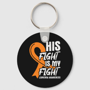 His Fight My Fight Leukaemia Awareness Ribbon Leuk Key Ring