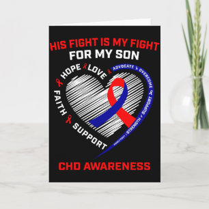 His Fight Son Chd Awareness Heart Disease Graphic  Card