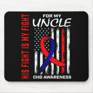 His Fight Uncle Chd Awareness American Flag Graphi Mouse Pad