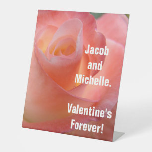 His Girl Pink Rose Love Insulated Water Bottle Pedestal Sign