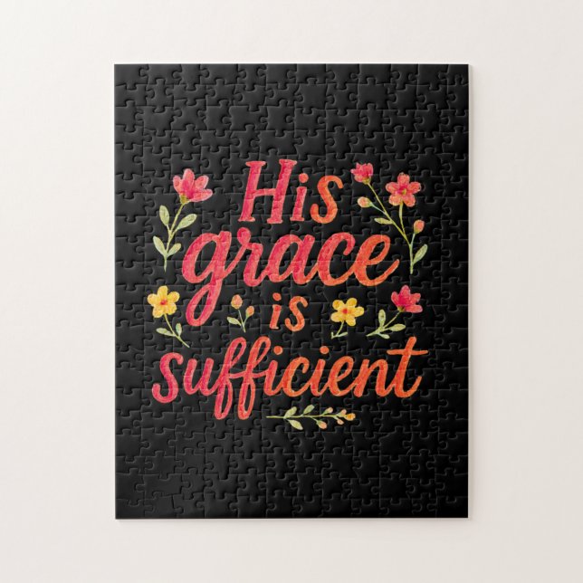 His Grace is Sufficient Jigsaw Puzzle (Vertical)