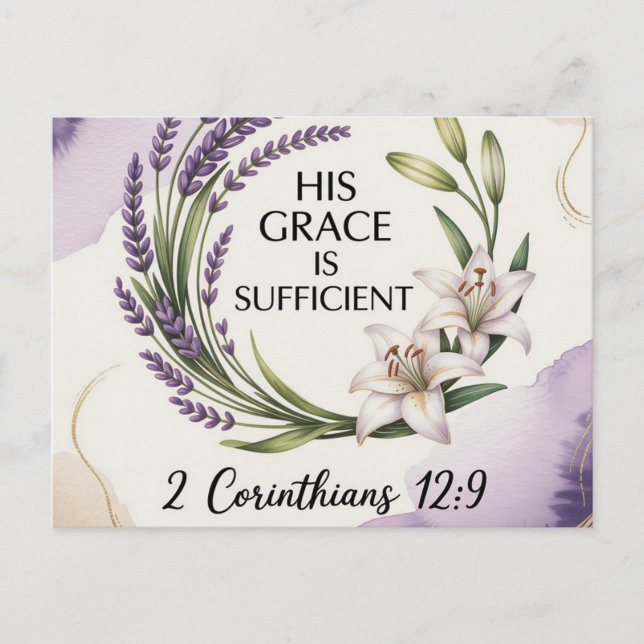 His Grace Is Sufficient Postcard (Front)