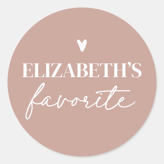 His & Her Favourite Personalised Wedding Classic Round Sticker (Front)