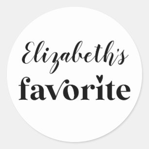 His & Her Favourite Personalised Wedding Classic Round Sticker