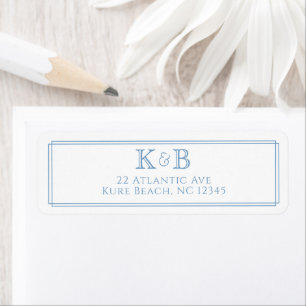 His & Her Initials Wedding Stationery Address Return Address Label