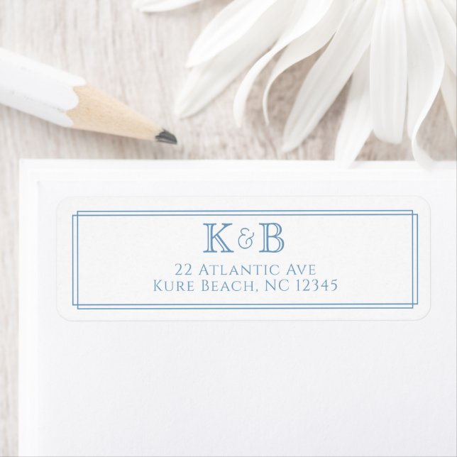 His & Her Initials Wedding Stationery Address Return Address Label (Insitu)