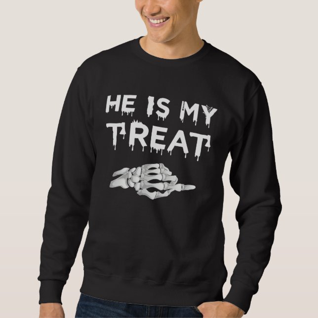 His Her Matching Halloween Costume Women  Couples Sweatshirt (Front)