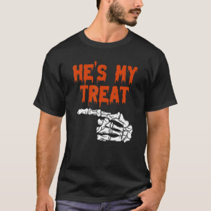 His Her Matching Halloween Costume Women  Couples T-Shirt