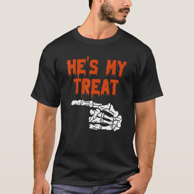 His Her Matching Halloween Costume Women  Couples T-Shirt (Front)