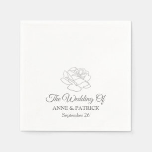 his + her names & flower . floral wedding napkin