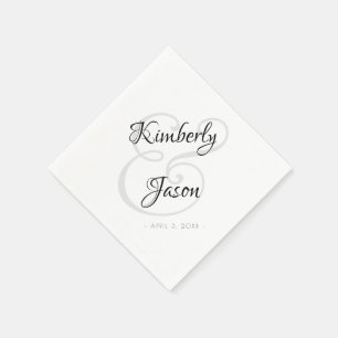 His & Her Names, Script Lettering, Vs 2 Wedding Napkin