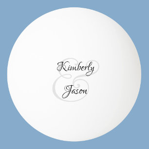 His & Her Script Names, Black & Grey Ping Pong Ball
