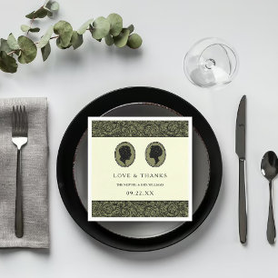 His & Hers Art Deco Silhouette Wedding Collection Napkin