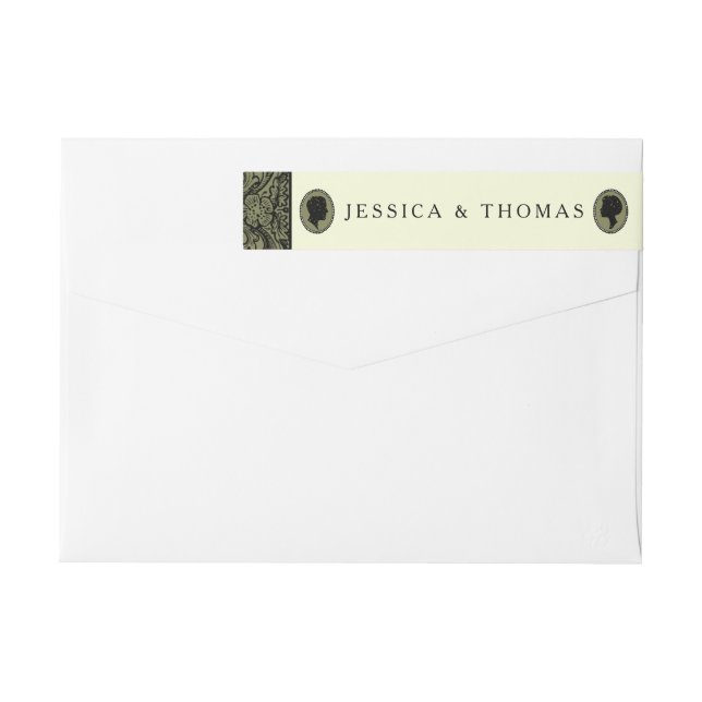 His & Hers Art Deco Silhouette Wedding Collection Wrap Around Label (Back)