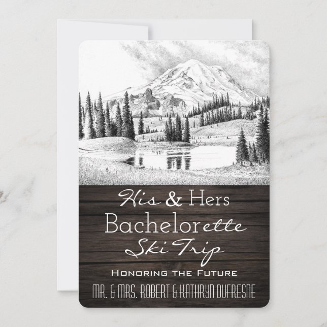 His & Hers Bachelor/Bachelorette Ski Trip Invite (Front)