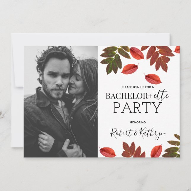 His & Hers Bachelorette Party Autumn Invitation (Front)