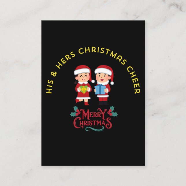 HIS & HERS CHRISTMAS CHEER BUSINESS CARD (Front)
