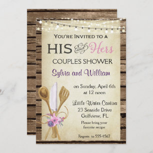 His & Hers Couples Rustic Bridal Shower Invitation