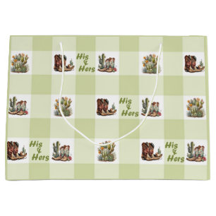 His & Hers Cowboy Cowgirl Boots Gift Bag