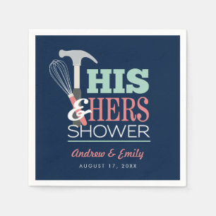 His & Hers Hammer Whisk Handy Couple Shower Napkin