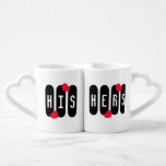 His Hers Heart Coffee Mug Set<br><div class="desc">A couples' His and Hers mug set with little red heart accents to symbolise the love. Makes a great wedding gift,  and for Valentine's Day.</div>