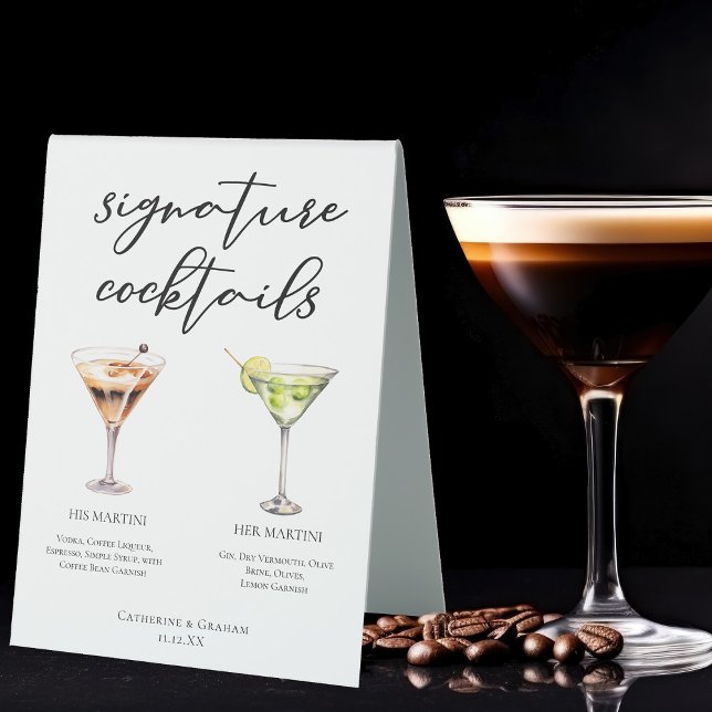 His Hers Martini Signature Wedding Cocktails Menu (Creator Uploaded)