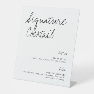 His & Hers Signature Cocktail Wedding Bar Sign