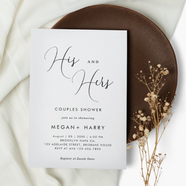 His & Hers Simple Couple Shower Bridal Invitation (Creator Uploaded)