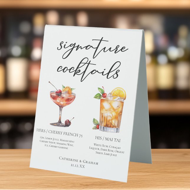 His Hers Summer Wedding Signature Cocktails Menu (Creator Uploaded)