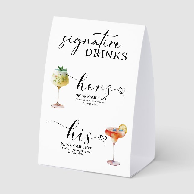 His & Hers Wedding Occasion Signature Drinks (Back)