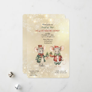 His & His Little Mice Wedding Shower Holiday Card